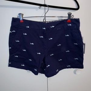 Navy shark shorts NWT